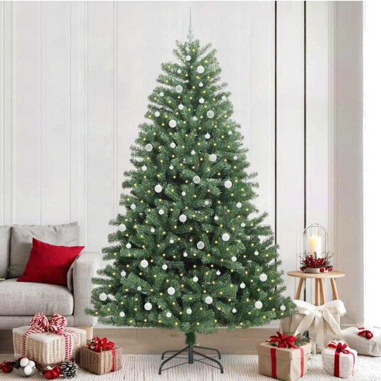  Kunstig sammensatt juletre grønn 240 cm PVC og metall