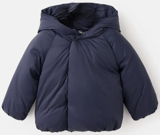 Mango Hooded Coat Navy 3 6M
