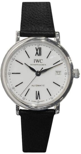 IWC Dameklokke IW458610 Portofino Sølvfarget/Lær Ø37 mm