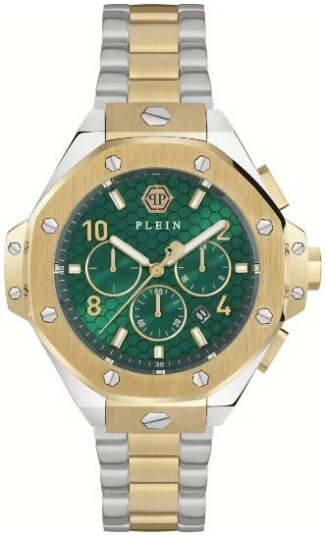 Philipp Plein Herreklokke PWPRA0324 Chrono Royal Grønn/Gulltonet