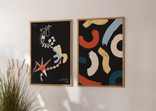 Plakat Abstrakt Ekspresjonisme Sett av 2