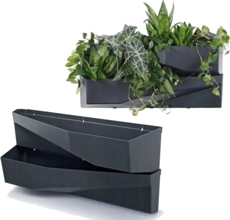 Prosperplast Vertikal Plantekasse 4 Sett Antrasitt Prosperplast Vertikal Plantekasse 4 Sett Antrasitt