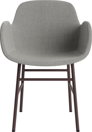 Normann Copenhagen Form Spisestuestol med Armlener Trukket Gruppe 2 Varm Grå/stål