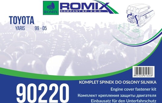 ROMIX 90220 Festeelement, motortildekking