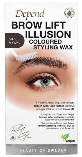 Depend Brow Lift Illusion Coloured Styling Wax Dark Brown 5g Depend Brow Lift Illusion Coloured Styling Wax Dark Brown 5g