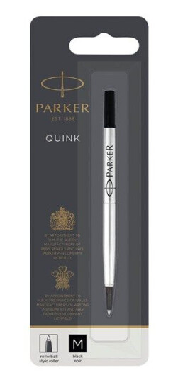 Parker Rollerball Pen Refill  Medium Point  Svart QUINK Ink  1 Count