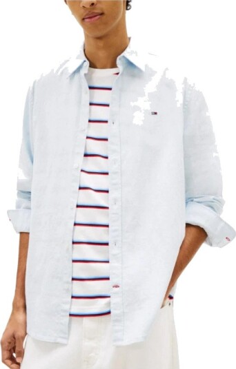 Tommy Jeans Tjm Reg Linen Blend Shirt Ext Blue XXL