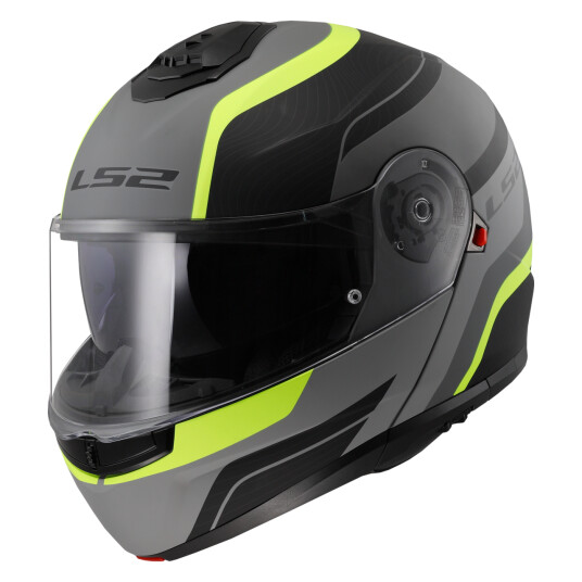 LS2 Åpningshjelm FF908 Strobe II Monza Mattsvart-HiVis Gul LS2 Åpningshjelm FF908 Strobe II Monza Mattsvart-HiVis Gul