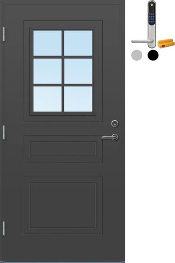 Ytterdør Bygg1 Stryn Cotswold med Yale Doorman Classic Home