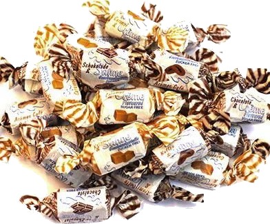 0,95 kg De Bron Sugarfree Caribbean & Cream Toffee   Sukkerfrie Karameller