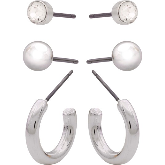 Dazzling J14 3 Pack Beads And Hoop Silver
