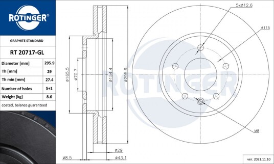 Bremseskive ROTINGER RT 20717-GL