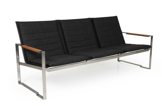 Brafab Gotland 3-seter sofa Rustfritt stål/teak 192 x 84 cm Grå Brafab Gotland 3-seter sofa Rustfritt stål/teak 192 x 84 cm Grå