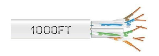 BLACK BOX CAT6A SOLID PLENUM 1000' WHITE Factory Sealed