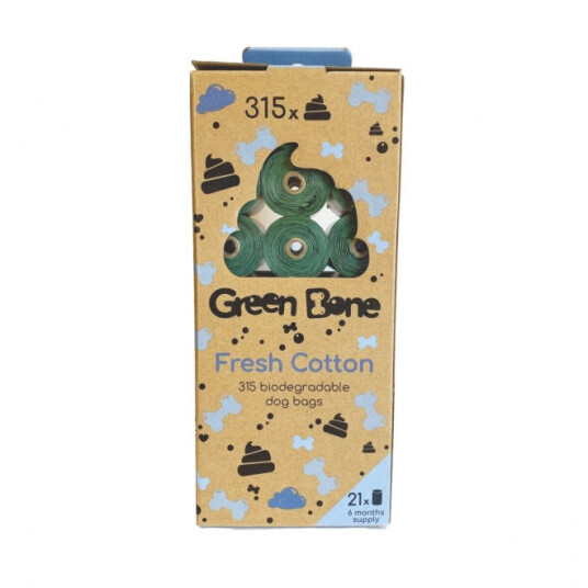 Green Bone Komposterbare Hundeposer Fresh Cotton Refill 315-pk Green Bone Komposterbare Hundeposer Fresh Cotton Refill 315-pk