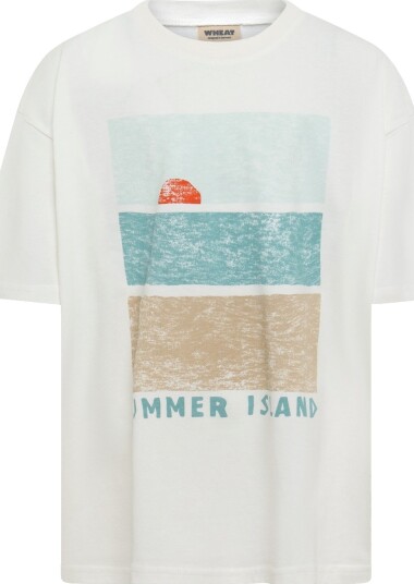 Wheat T Shirt S/S Leslie White 140