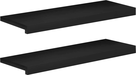 vidaXL Trappetrinn 2 stk. 80 x 25 x 2 cm Svart Massiv bøketre