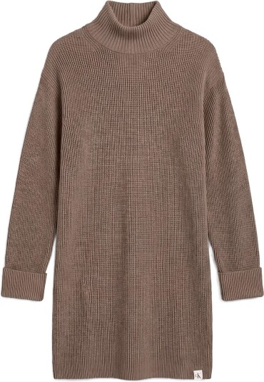 Calvin Klein Jeans Cotton Rib Dress ROASTED CASHEW L Calvin Klein Jeans Cotton Rib Dress ROASTED CASHEW L