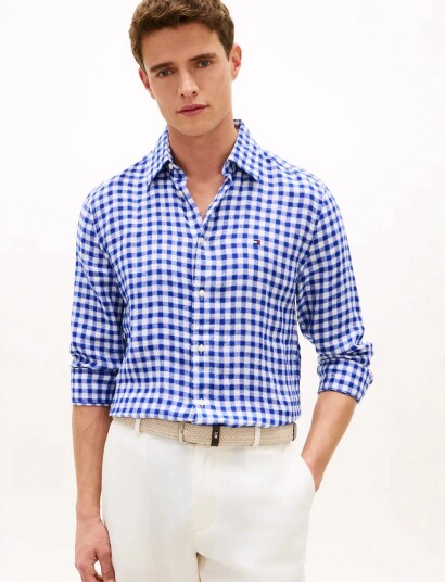 Tommy Hilfiger Linen Essential Gingham Rf Shirt Blue L Tommy Hilfiger Linen Essential Gingham Rf Shirt Blue L