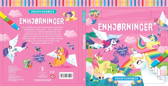 Enhjørninger fargelegge & telle med vannfargepenn
