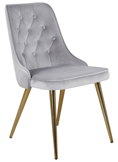 Venture Design Velvet deluxe spise stol Grå Fløyel/brons Grå