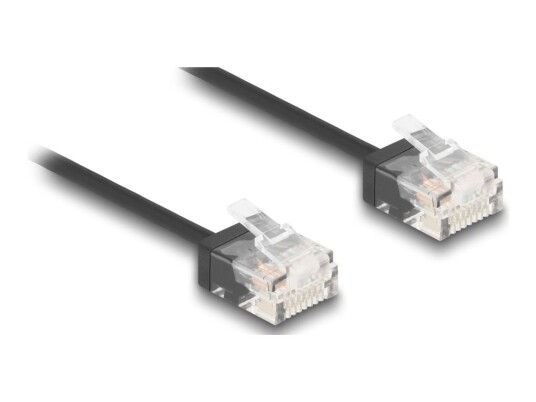 Delock Koblingskabel Rj-45 Hann Til Rj-45 Hann 3 M 2.6 Mm Utp Cat 6 Opptil 1 Gbps-Dataoverføringshastighet Ultra-Slim Svart