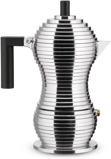 Alessi Pulcina Espresso Coffee Maker Black 6 Cups Kaffemaskiner Og Kaffebryggere Michele De Lucchi Sølv,Svart