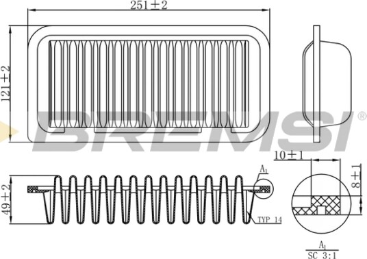 Luftfilter BREMSI FA1147 Luftfilter BREMSI FA1147