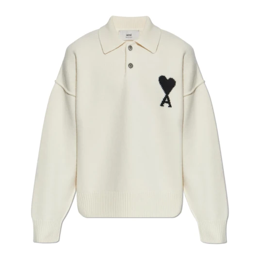 Ami Paris unisex Strikkevarer Beige XS,