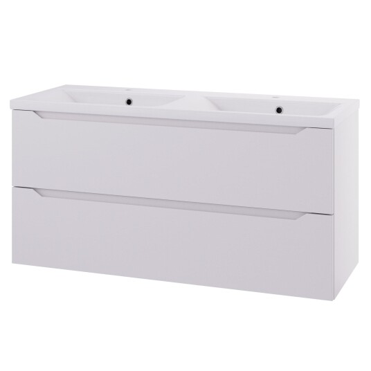 Linn Bad Emma D45cm Servantskap Hvit Matt / 120cm Dobbel 2 Skuffer