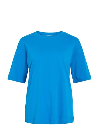 ROUGE EDIT Rounima 2/4 O Neck Oversized Tee Blue XS