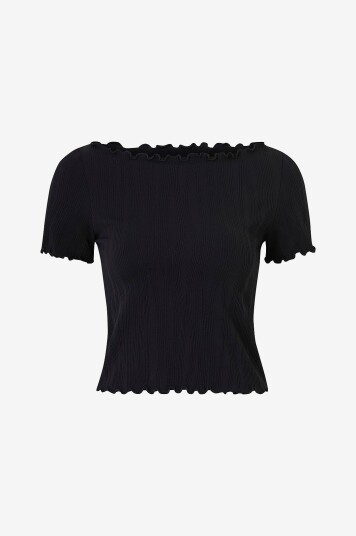 Aim'n   Topp Tulip Short Sleeve Top   Svart