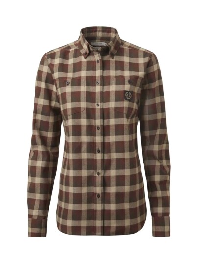 Chevalier Heron Flannel Shirt Women Holly Green Checked 40W Chevalier Heron Flannel Shirt Women Holly Green Checked 40W