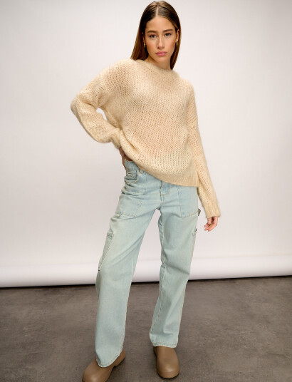Noella Delta Knit Sweater - Beige - M