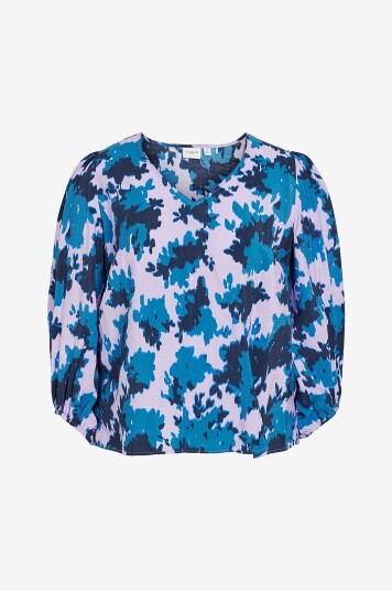 Evoked Vila - Bluse viDogma Kate V-neck L/S Top/cur - Blå