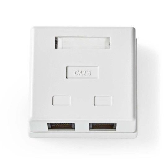 Nedis 2-Port Veggboks UTP CAT6 Hvit PVC Gullbelagt