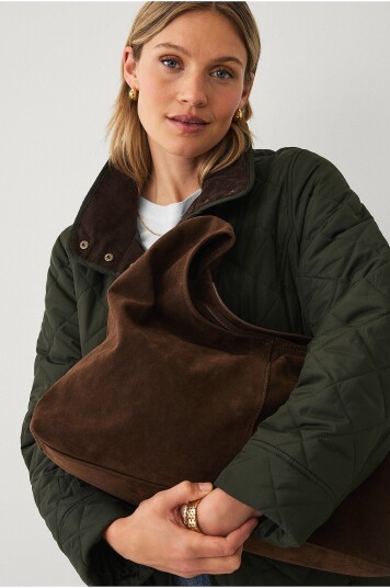 Ellos Collection - Totebag i semsket skinnimitasjon - Brun