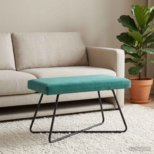 vidaXL benk Ensfarget Turkis 80 x 40 x 45 cm Fløyel
