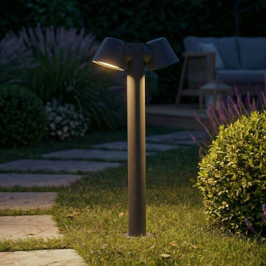 Ileyna veilampe 2 lyskilder antrasitt 100 cm Lindby Terrasse Moderne Aluminium Med flere lyskilder