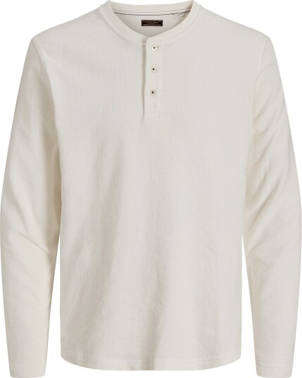 Jack & Jones Jprbluasher Ls Henley Tee SNOW WHITE M