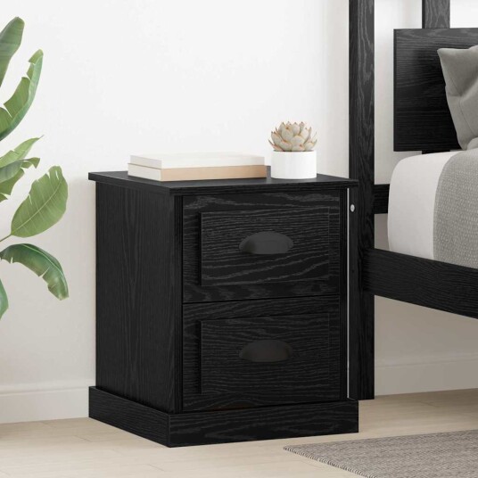  Nattbordskap Svart eik 39 x 39 x 47.5 cm Konstruert tre