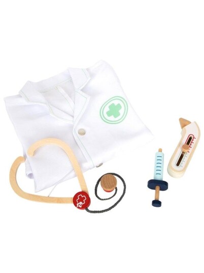 Small Foot - Doctor's Coat with Wooden Accessories Small Foot - Doctor's Coat with Wooden Accessories