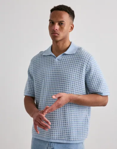 Jack & Jones Jornantucket Knit Split Neck Polo S Kortermet poloskjorte Blå