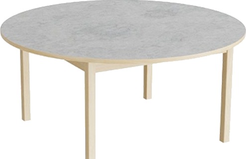 Bord Lovis 604 Ø1200 Mm Højde 550 Mm Lysegrå Linoleum På Birk Understel