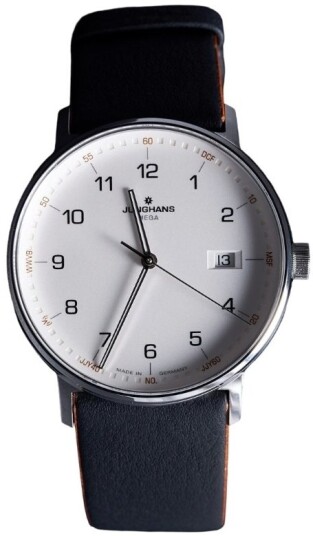 Junghans Herreklokke 58/4931.00 Form Sølvfarget/Lær Ø39.3 mm