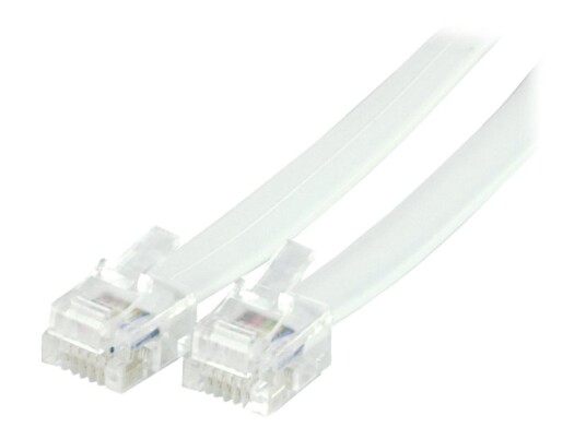 Deltaco RJ12 Telefonkabel 5 m Flat for Fleksibel Plassering