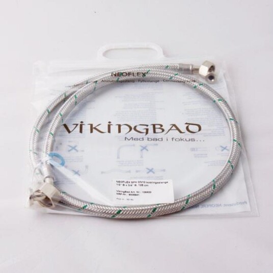 Vikingbad SIL Dn10 Neoperl Koplingsslange - L125cm Dusjkabinett 1/2"Bx3/4"B