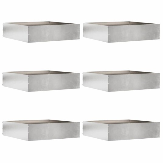 vidaXL Gjerdekant 6 pcs sølv 50 x 50 x 13 cm Rustfritt Stål