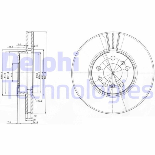 Bremseskive DELPHI BG3628 Bremseskive DELPHI BG3628