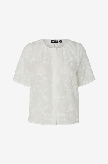Pieces Bluse pcTolax SS Top Wvn Hvit